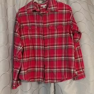 Red and pink carhartt long sleeve shirt